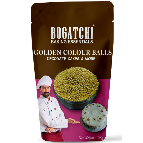 BOGATCHI Golden Color Balls for Cake Decoration